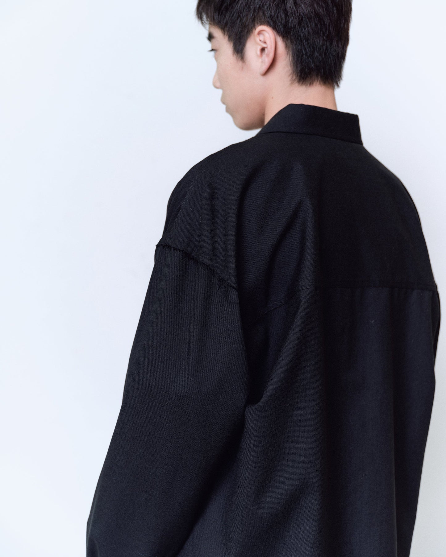 WOOL CALM SKIN WIDE SHIRT : CUT-OFF