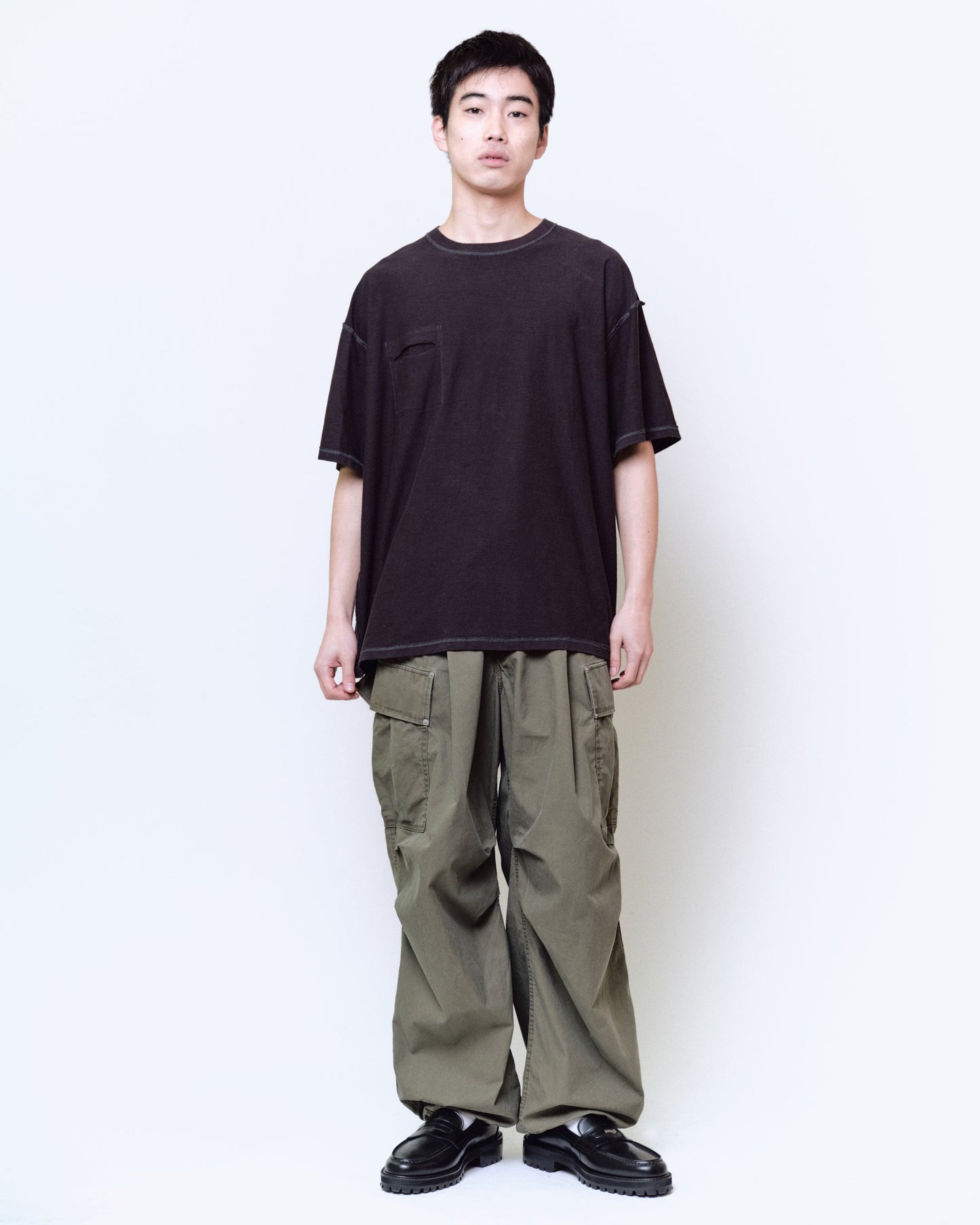 REVERSIBLE LOOSE FIT POCKET TEE : FADED