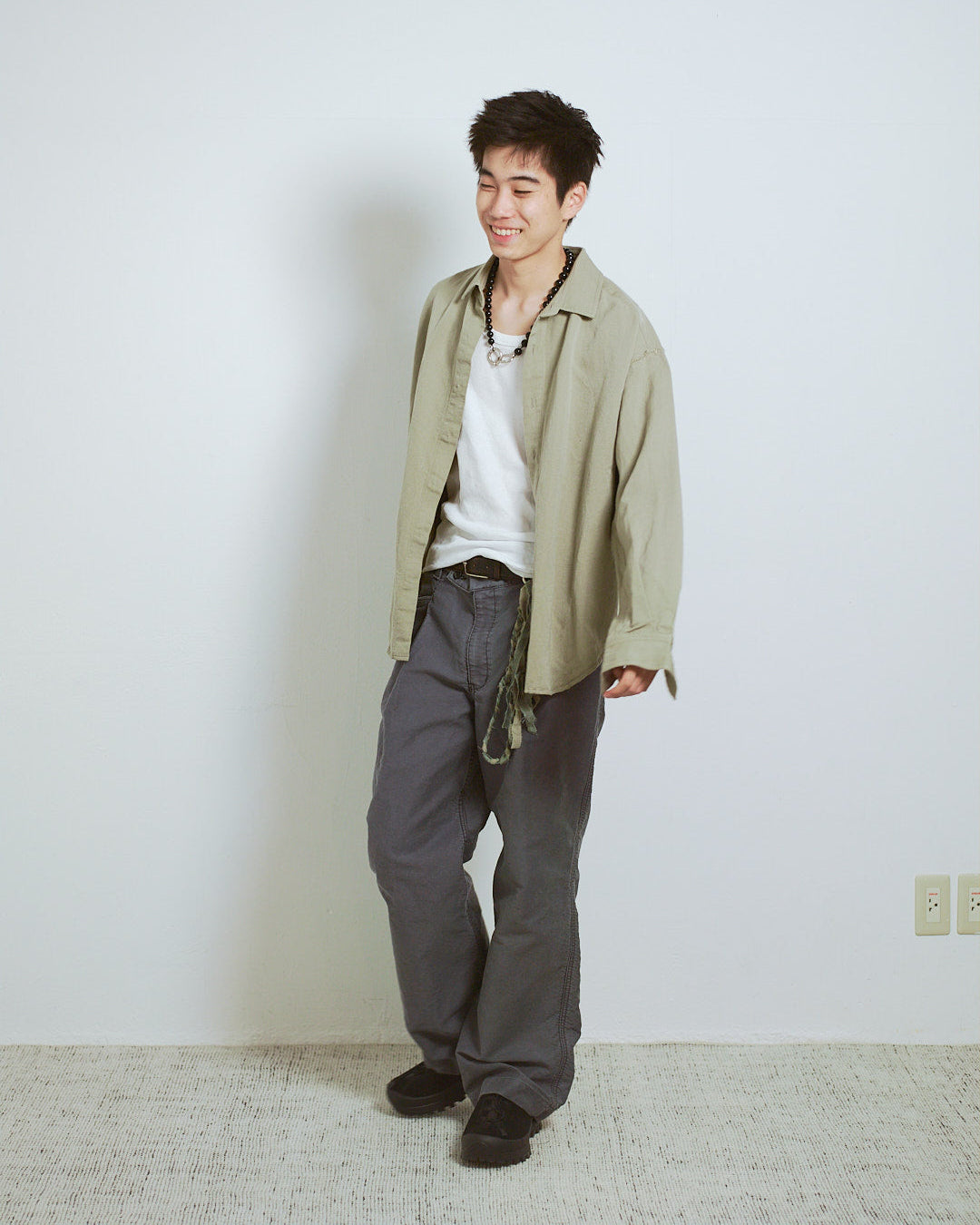 WOOL/LINEN WIDE SHIRT