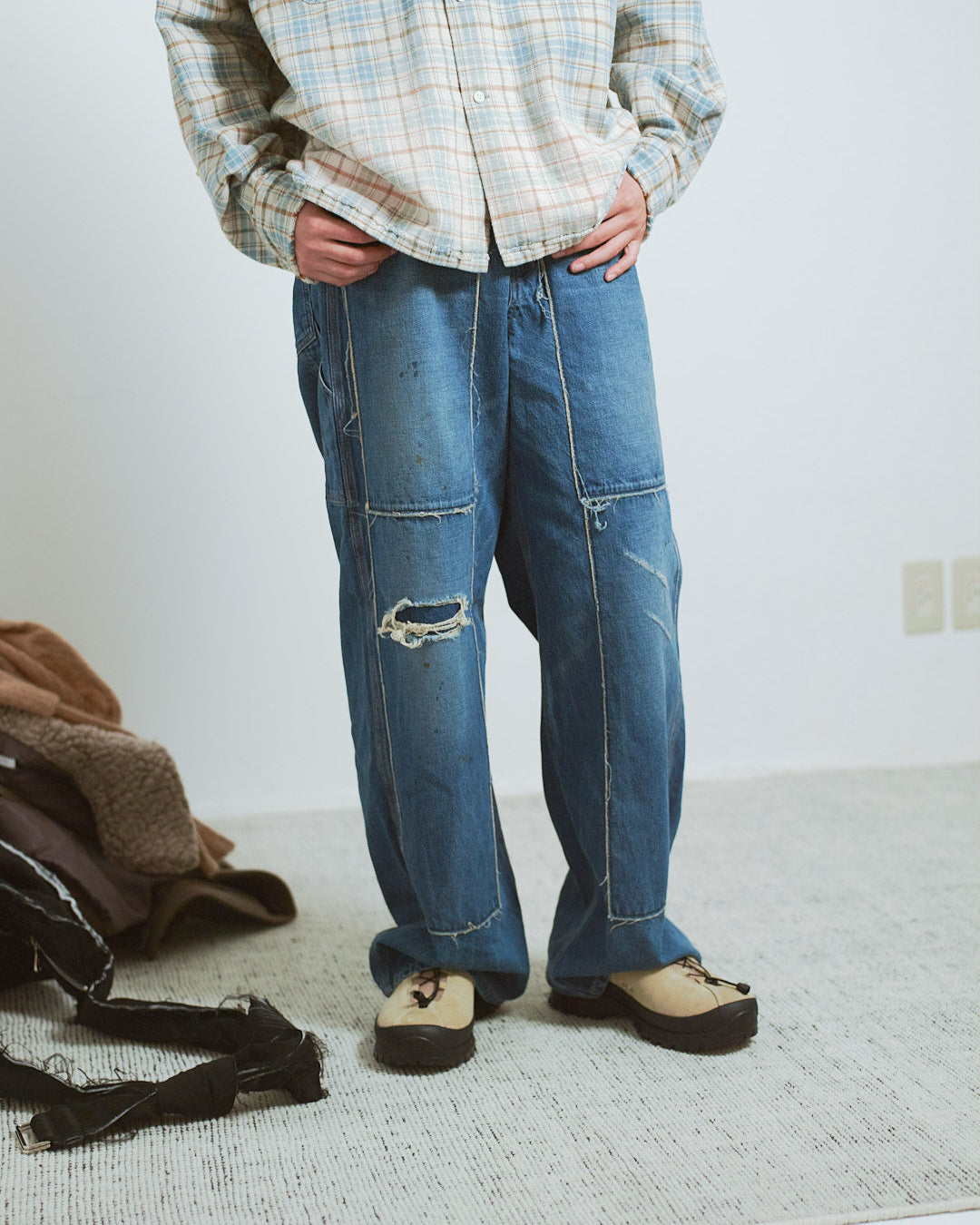 DENIM PAINTER PANTS with Kurry