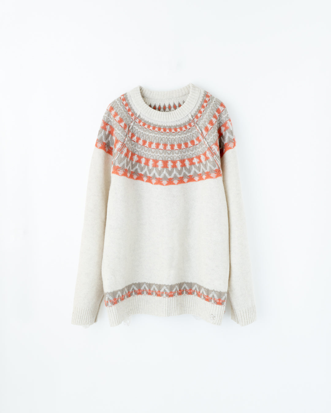 WOOL NORDIC KNIT SWEATER : INSIDE OUT PATTERN