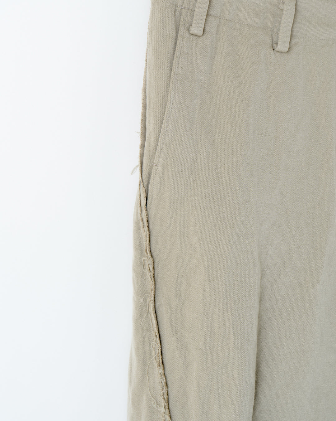 WOOL/LINEN SHIFTED SIDE SEAM TROUSERS