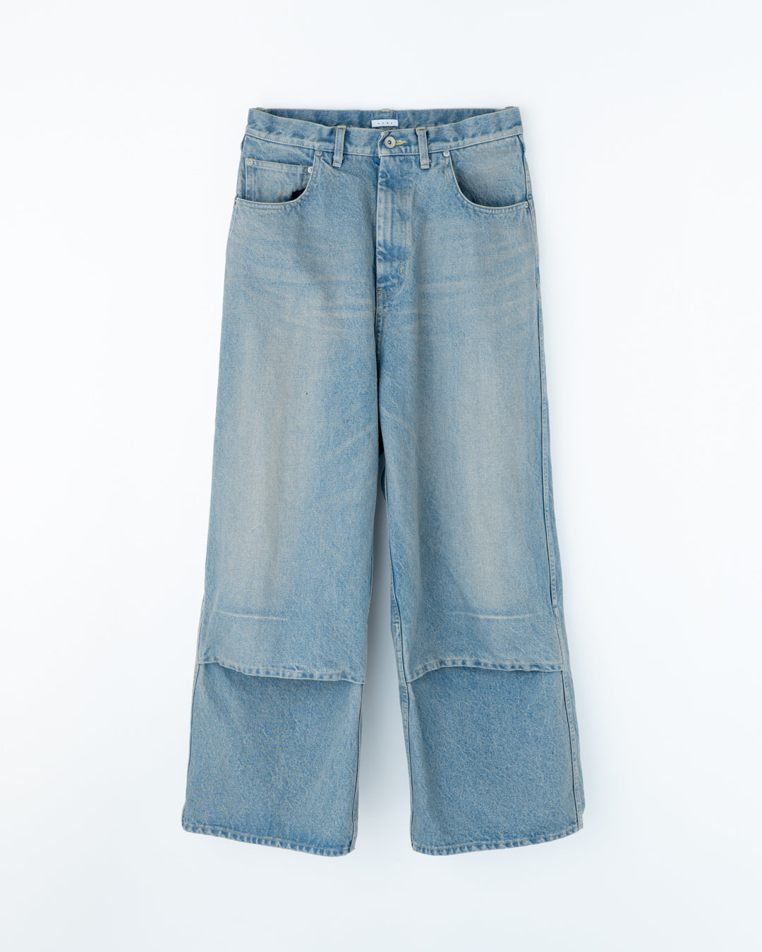 DENIM VENTILATION RAYERED PANTS : DISTRESSED