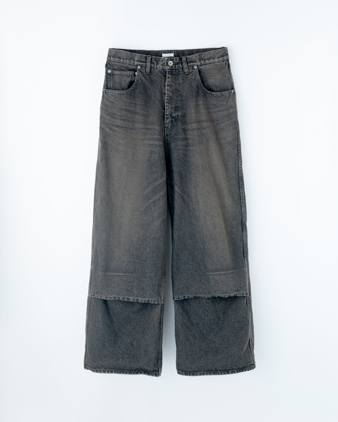 DENIM VENTILATION RAYERED PANTS : DISTRESSED
