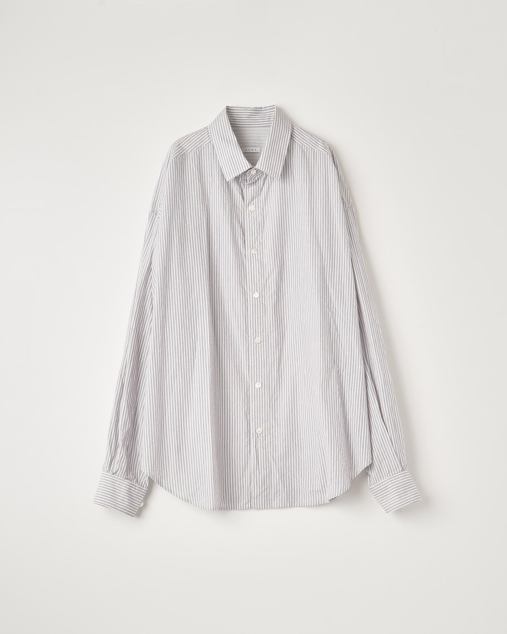 STRIPE WIDE SHIRT : CUT-OFF & SWITCHING – Name. OFFICIAL STORE