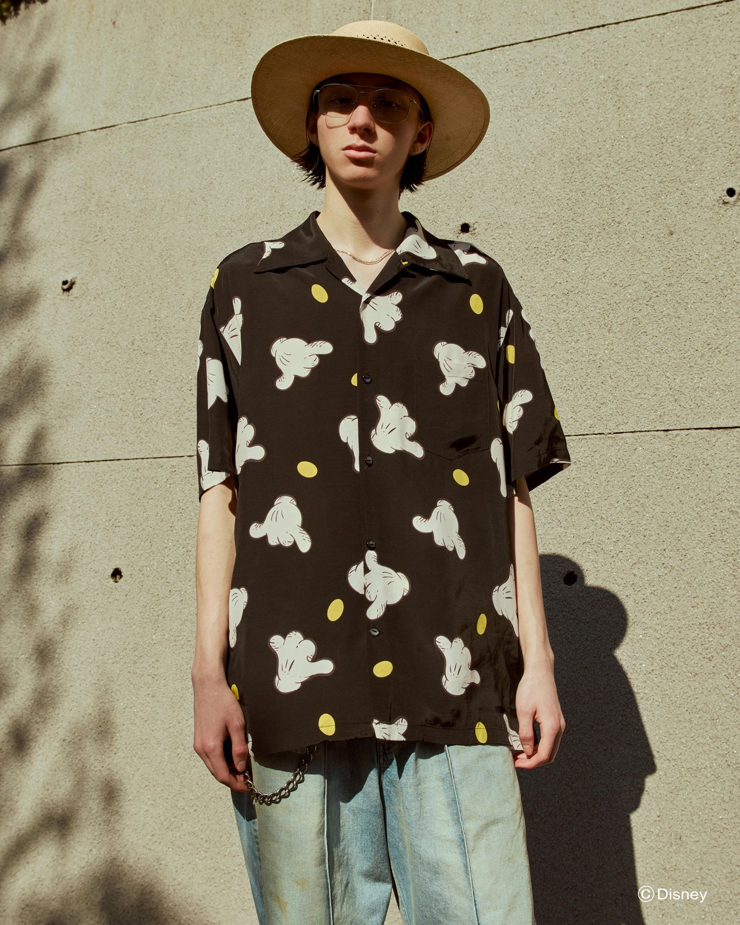 HAND SIGN ALOHA SHIRT (MICKEY MOUSE)