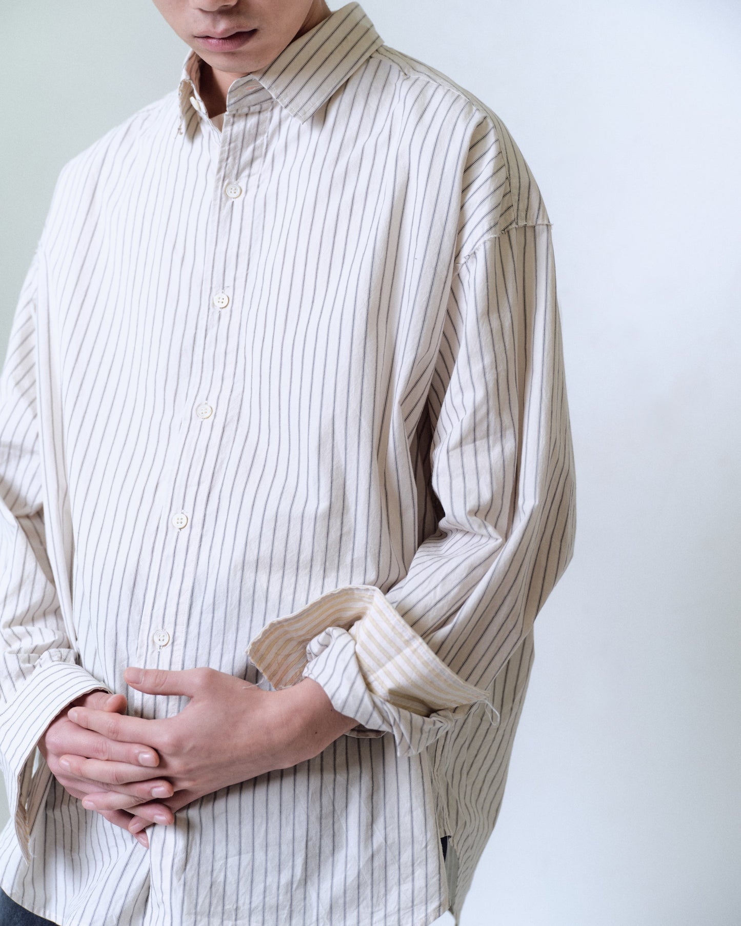 STRIPE WIDE SHIRT : CUT-OFF & SWITCHING