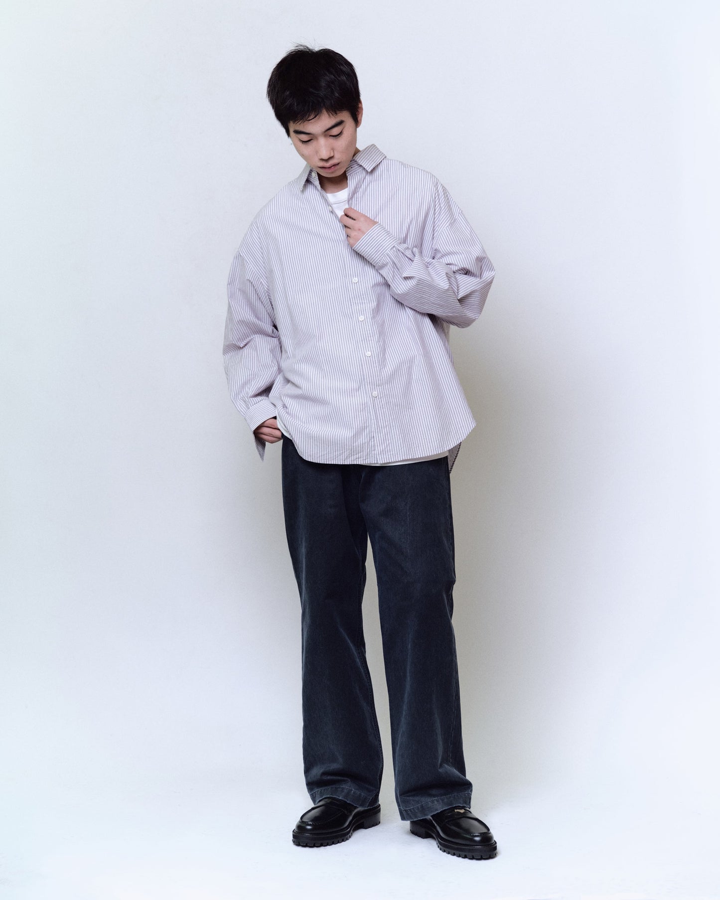 STRIPE WIDE SHIRT : CUT-OFF & SWITCHING