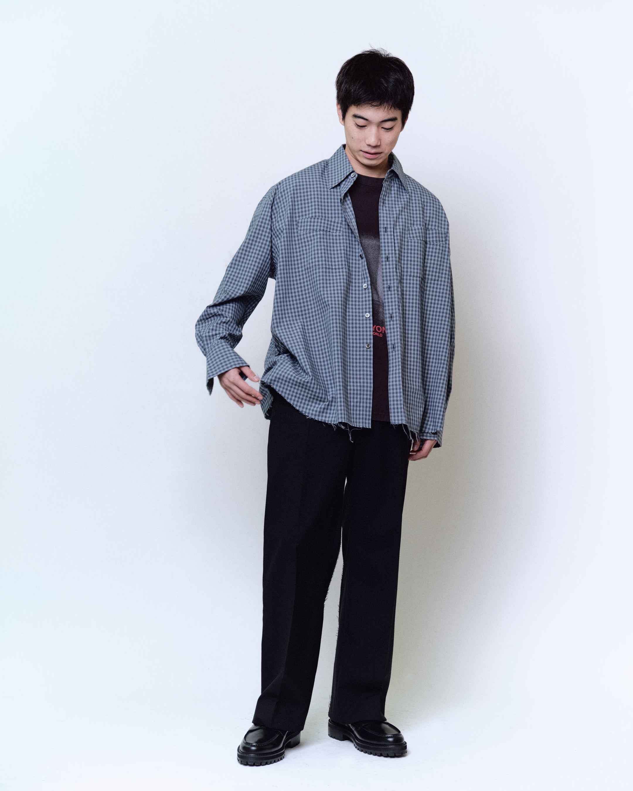 T/R CHECK REGULAR SHIRT : CUT-OFF – Name. OFFICIAL STORE
