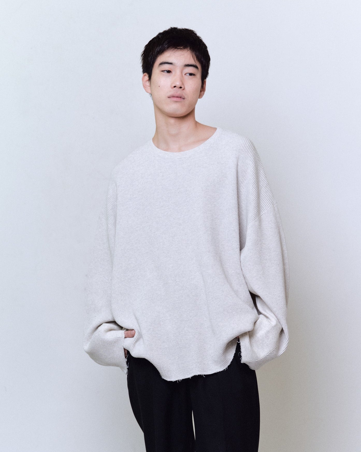 WAFFLE SIDE RIB LOOSE SLEEVE TEE – Name. OFFICIAL STORE
