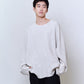 WAFFLE SIDE RIB LOOSE SLEEVE TEE