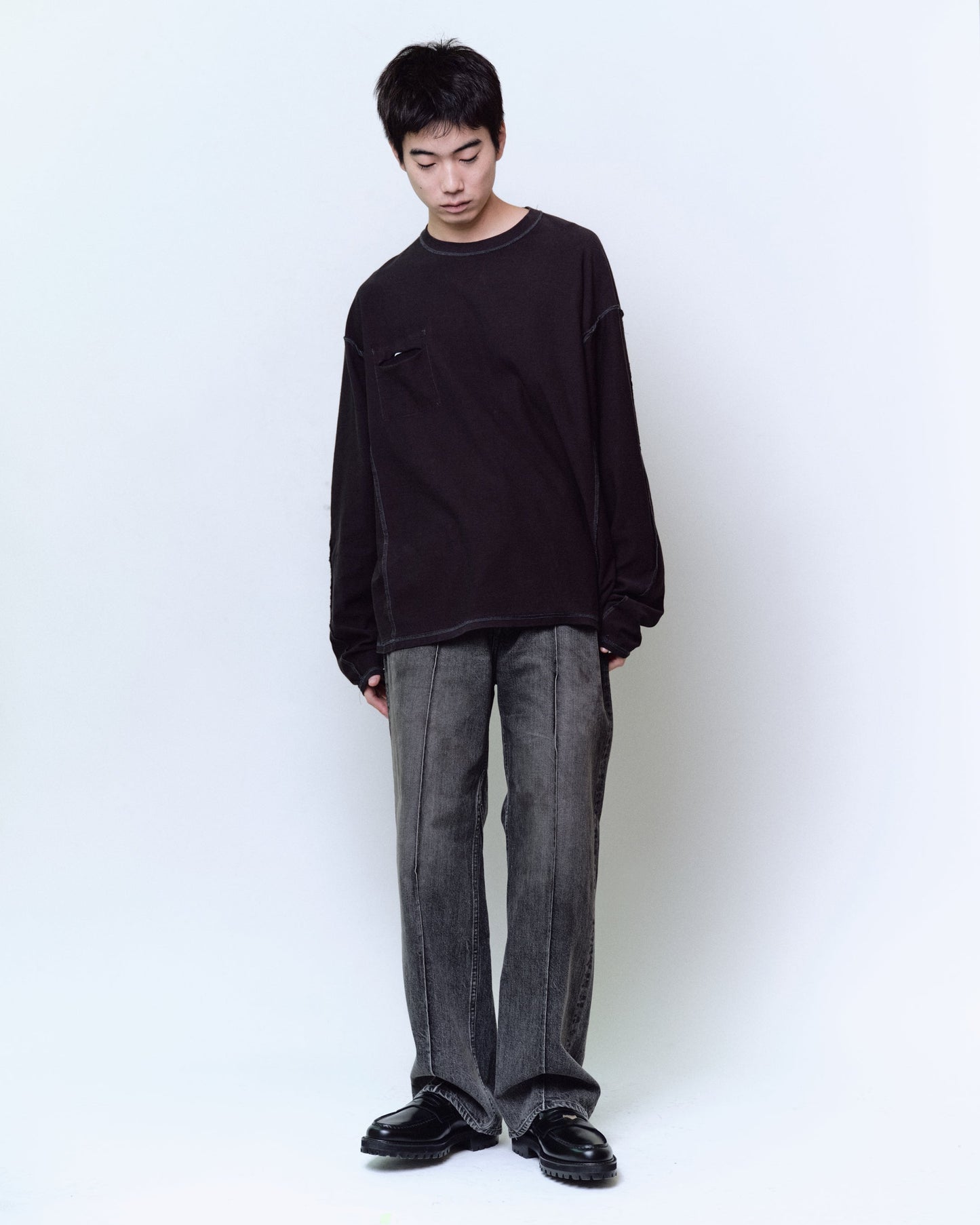 REVERSIBLE LOOSE FIT LONG SLEEVE TEE : FADED