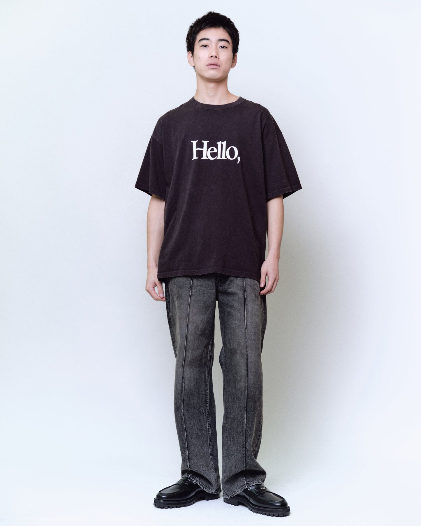 LOOSE FIT PRINT TEE : HELLO,GOOD BUY!