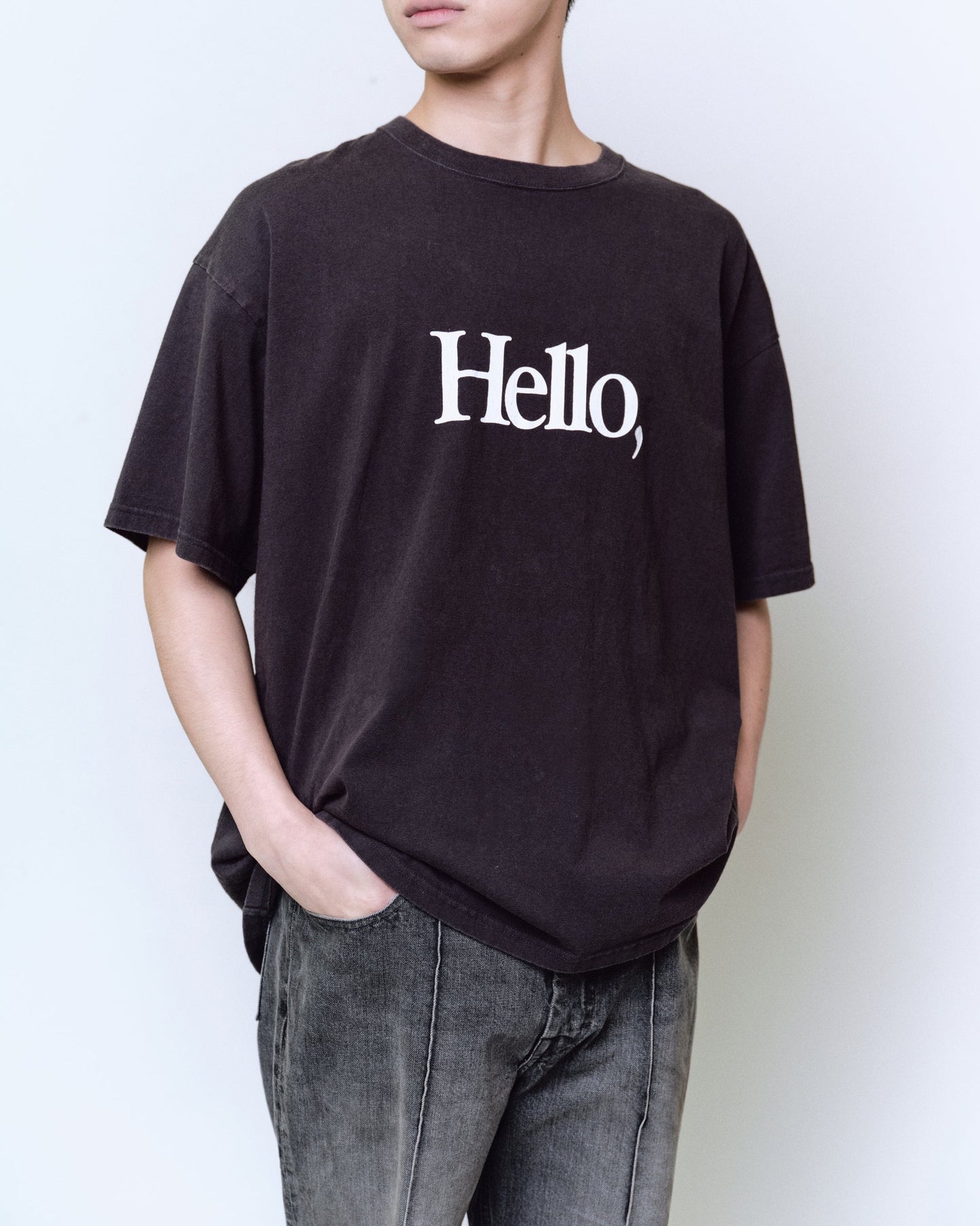 LOOSE FIT PRINT TEE : HELLO,GOOD BUY!