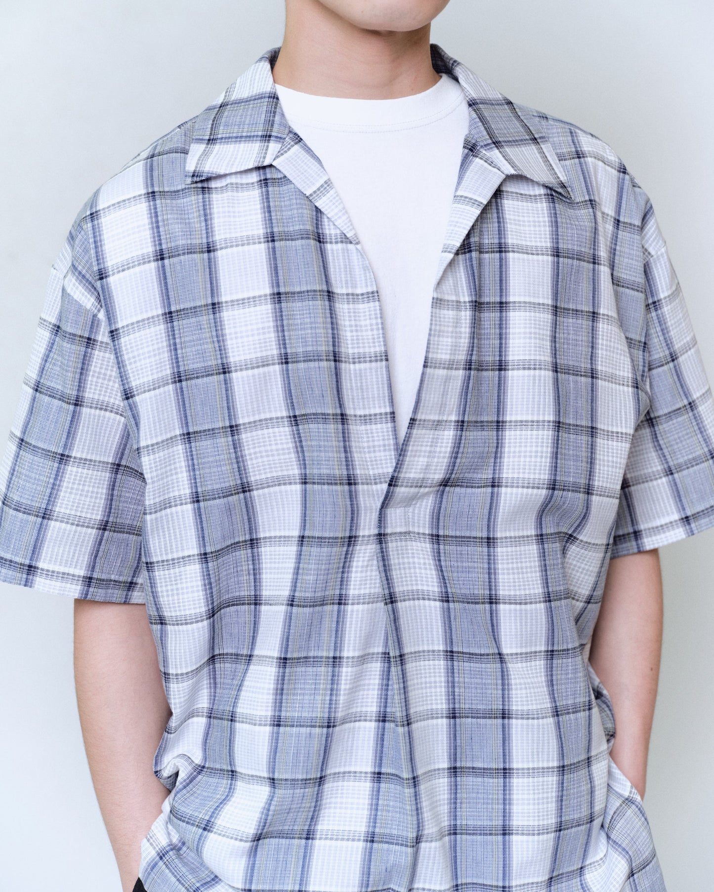 C/L PLAID PULLOVER SHIRT : VINTAGE FABRIC