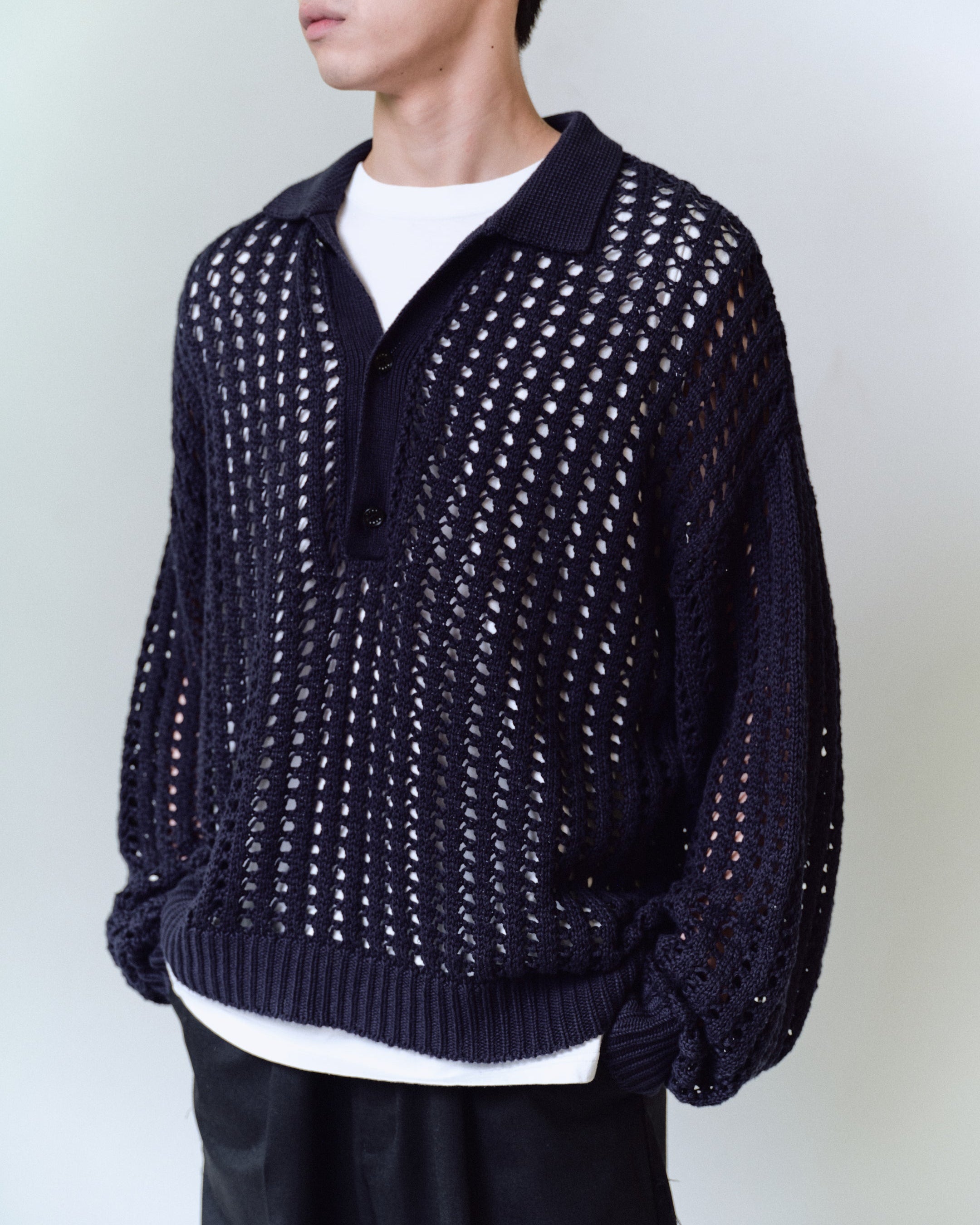 MESH KNIT POLO – Name. OFFICIAL STORE