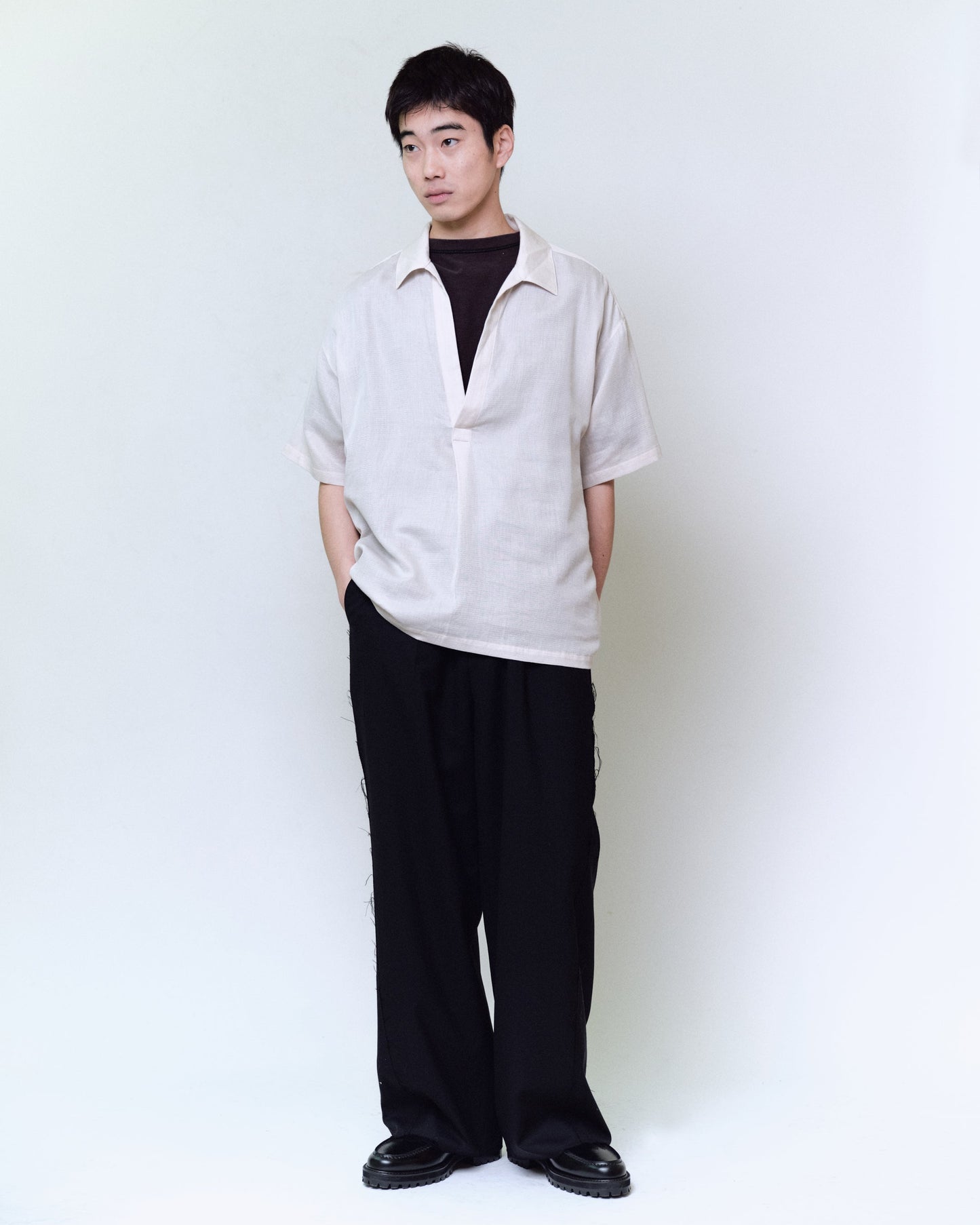 DOBBY SATIN PULLOVER SHIRT