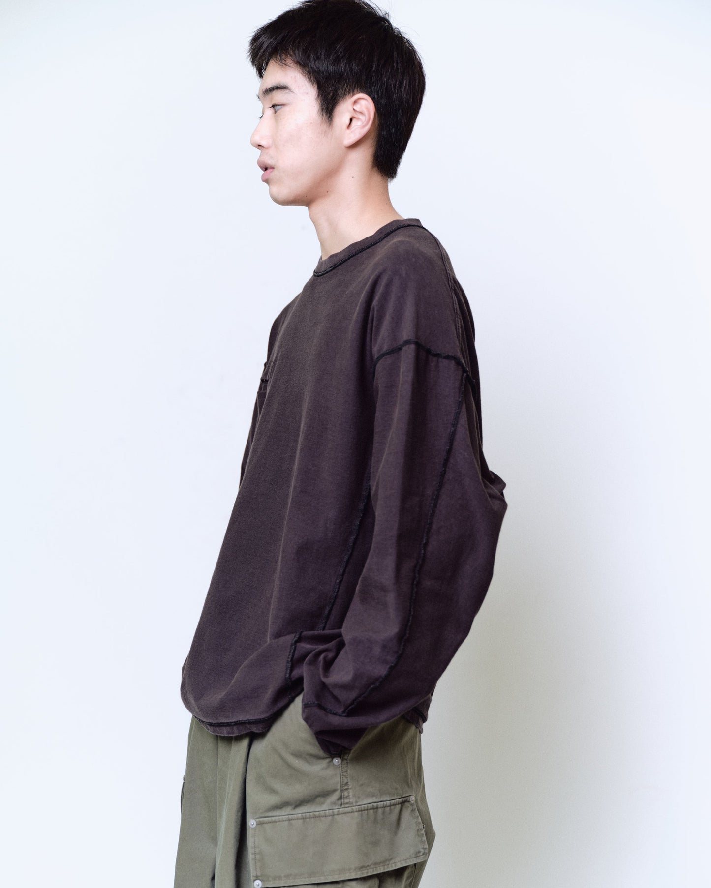 REVERSIBLE LOOSE FIT LONG SLEEVE TEE : FADED