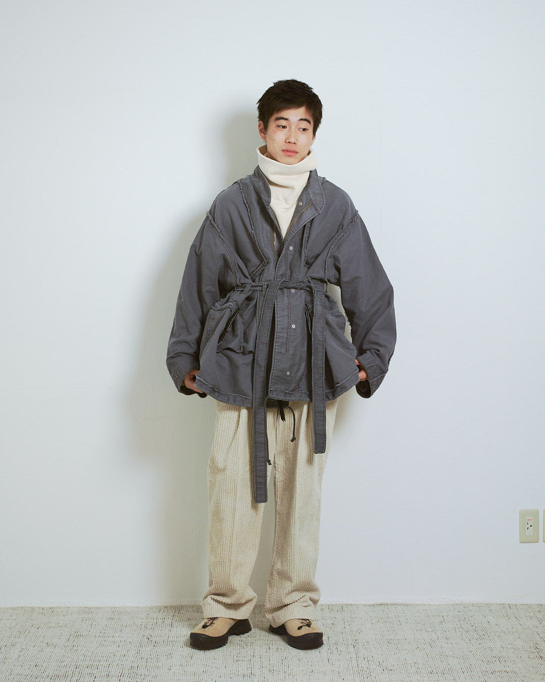 CORDUROY HIGH WAIST WORK PANTS