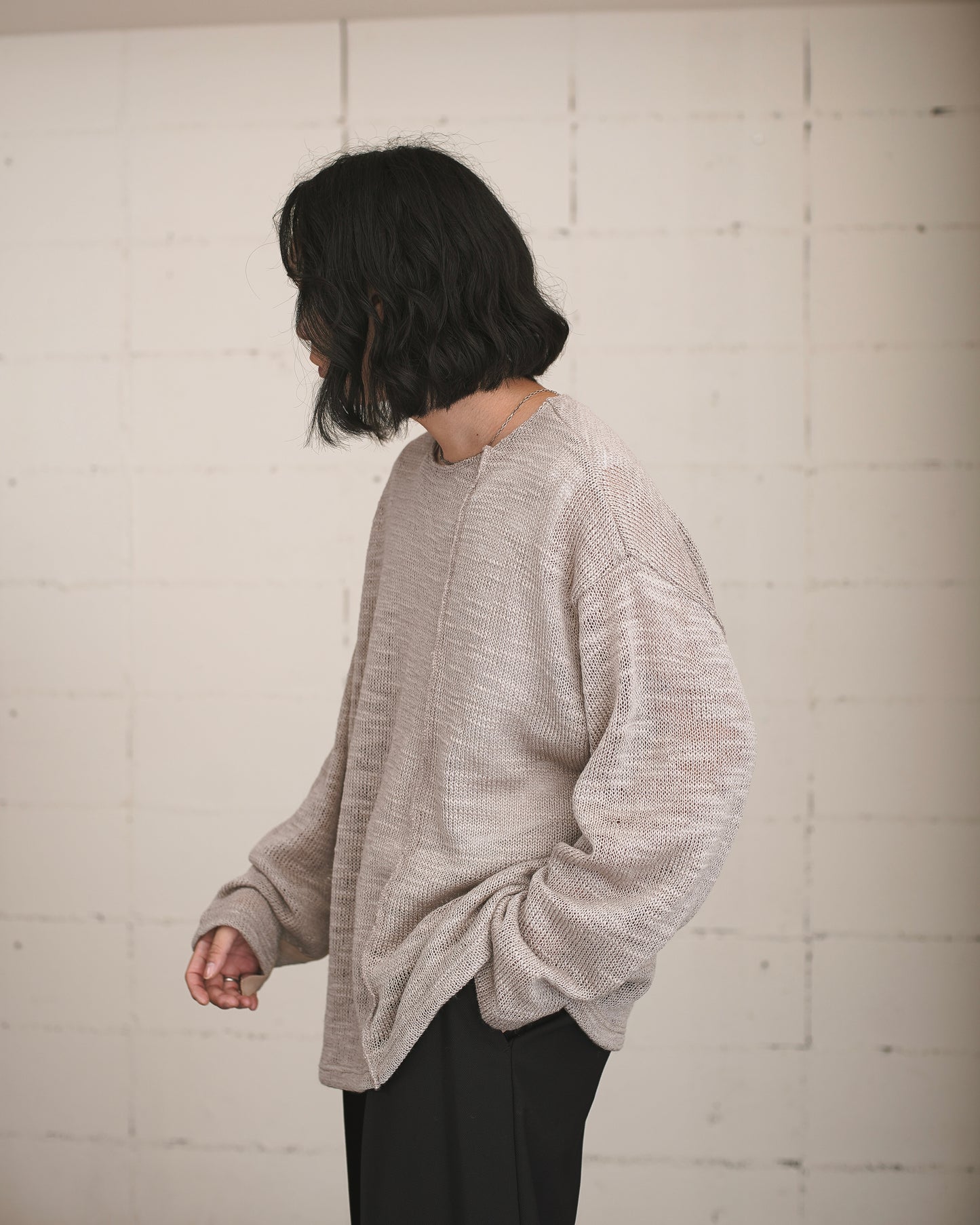 WOOL MESH LOOSE SLEEVE