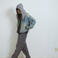 DENIM TRUCKER JACKET : RIPPED & FLANNEL LINED
