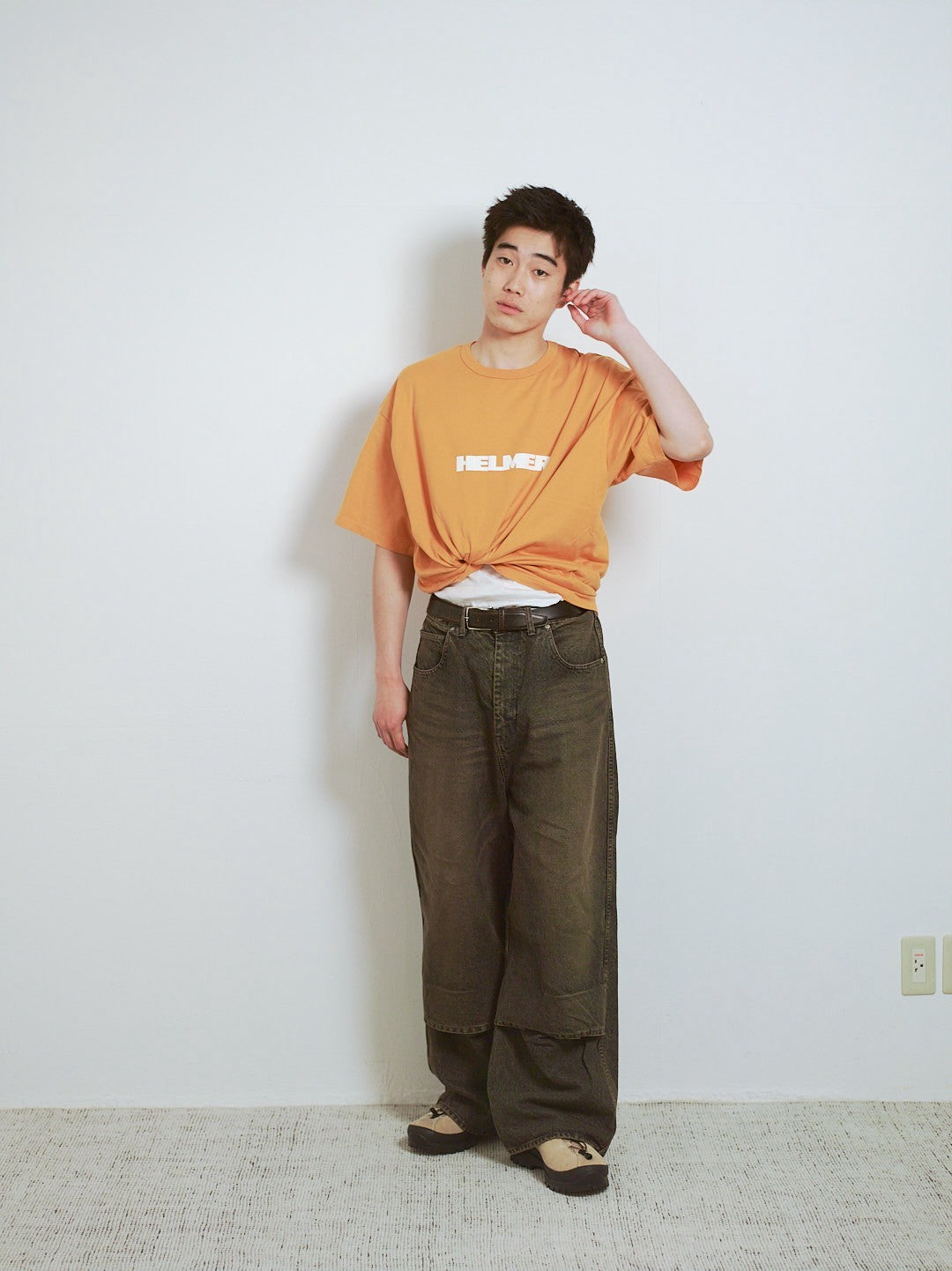 DENIM VENTILATION RAYERED PANTS : DISTRESSED
