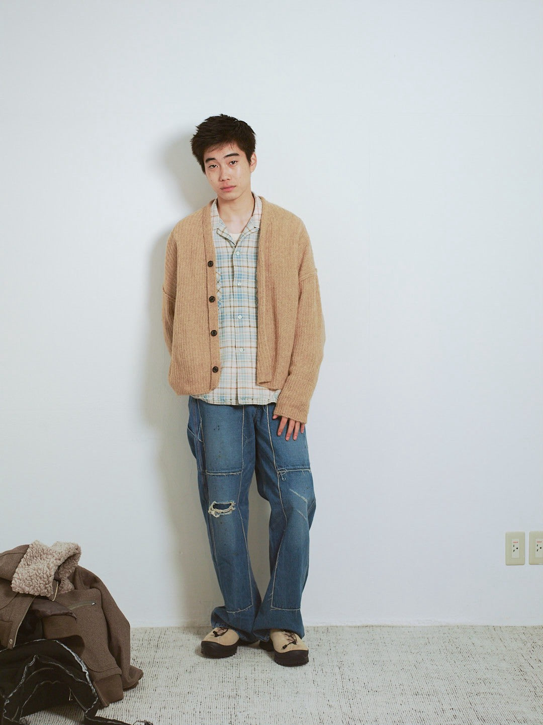 MOHAIR KNIT CARDIGAN : INSIDE OUT