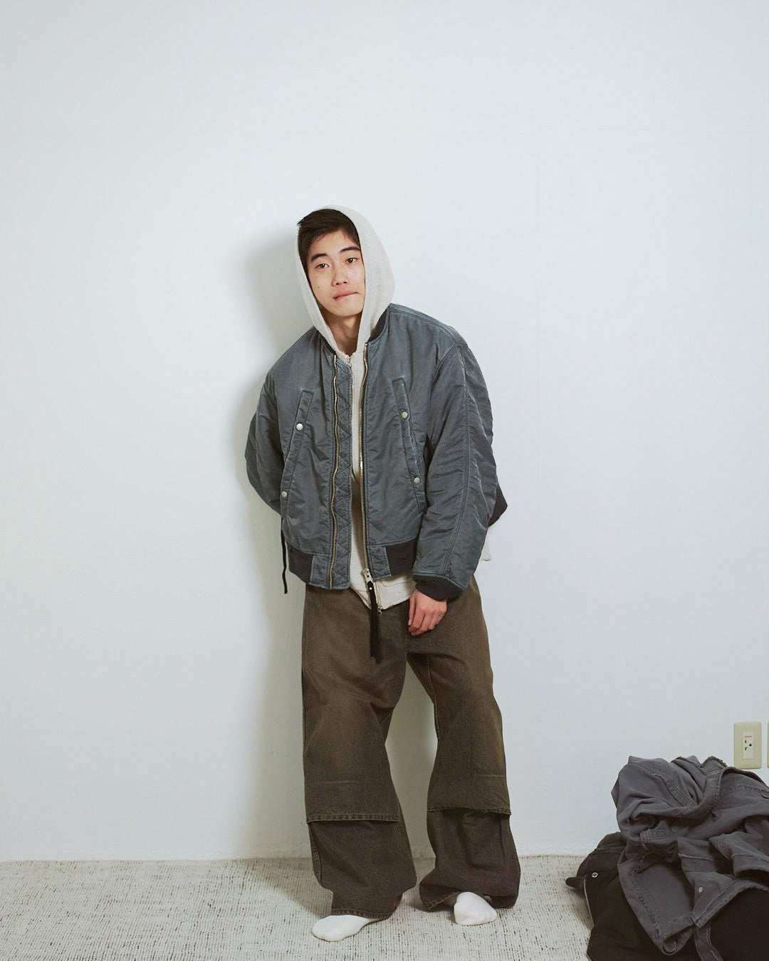 WIDE POCKET FLIGHT JACKET : FADED