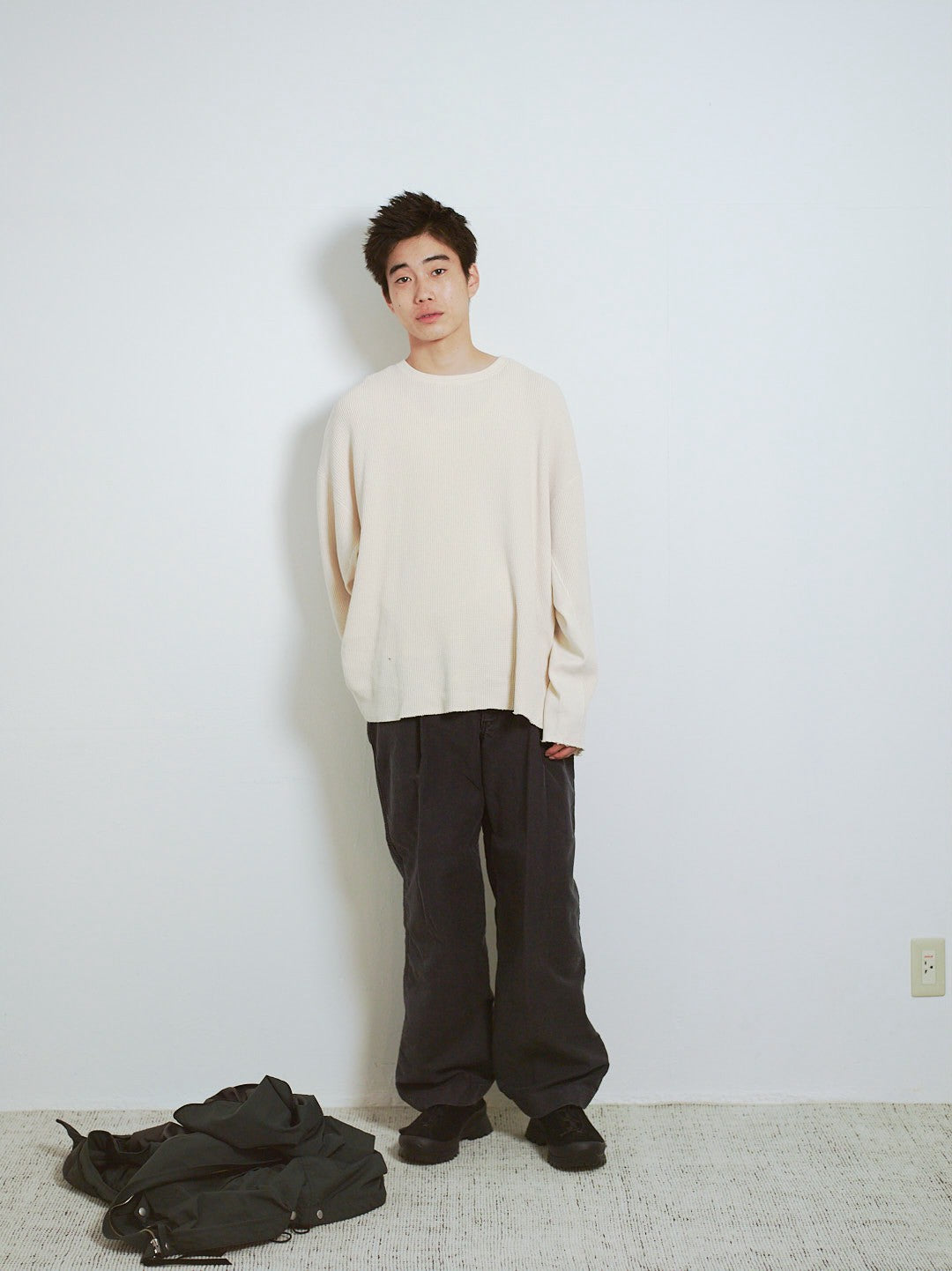 COTTON MALL SKIN HIGH WAIST WORK PANTS