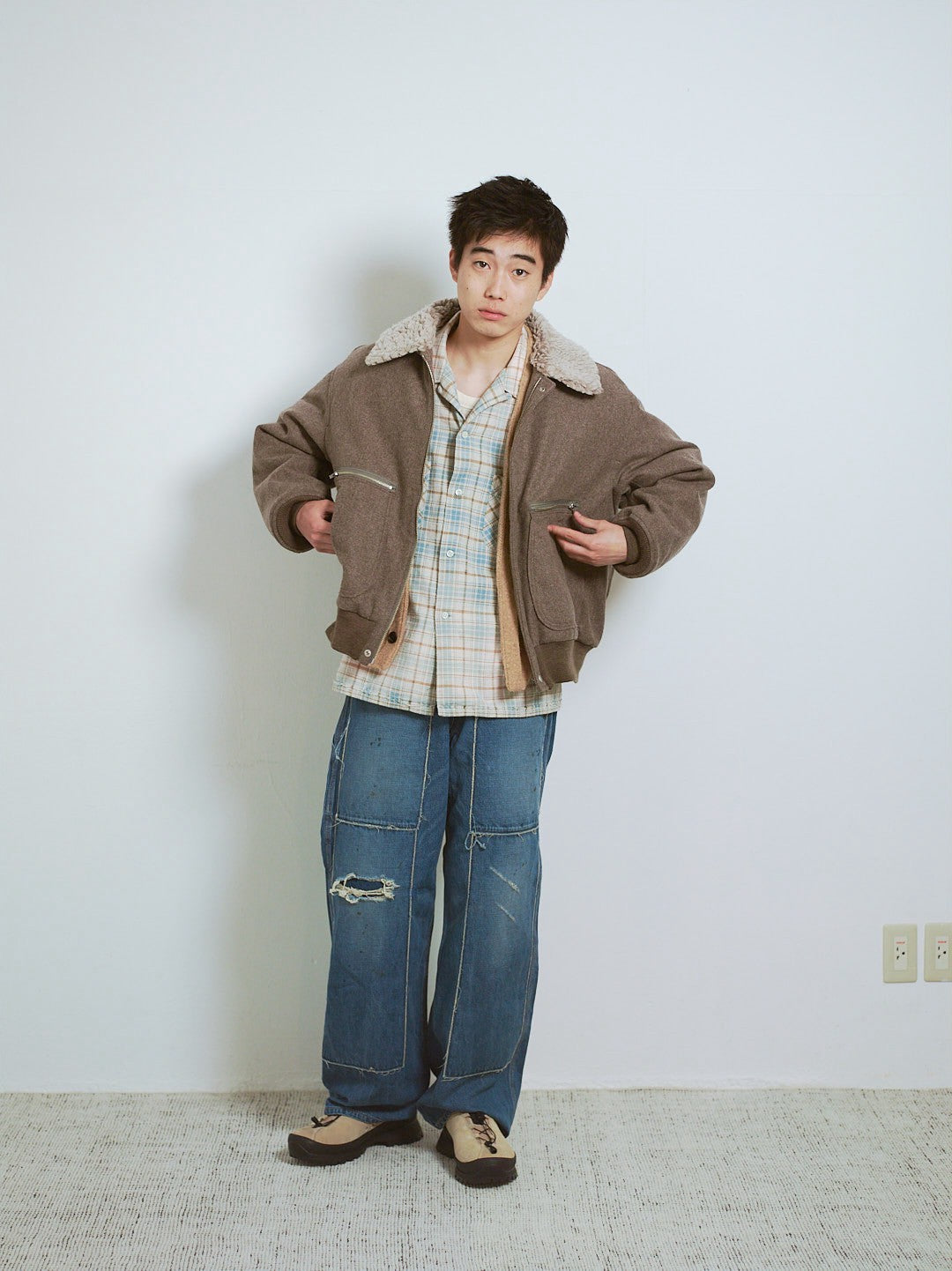 MELTON/PADED FLIGHT JACKET