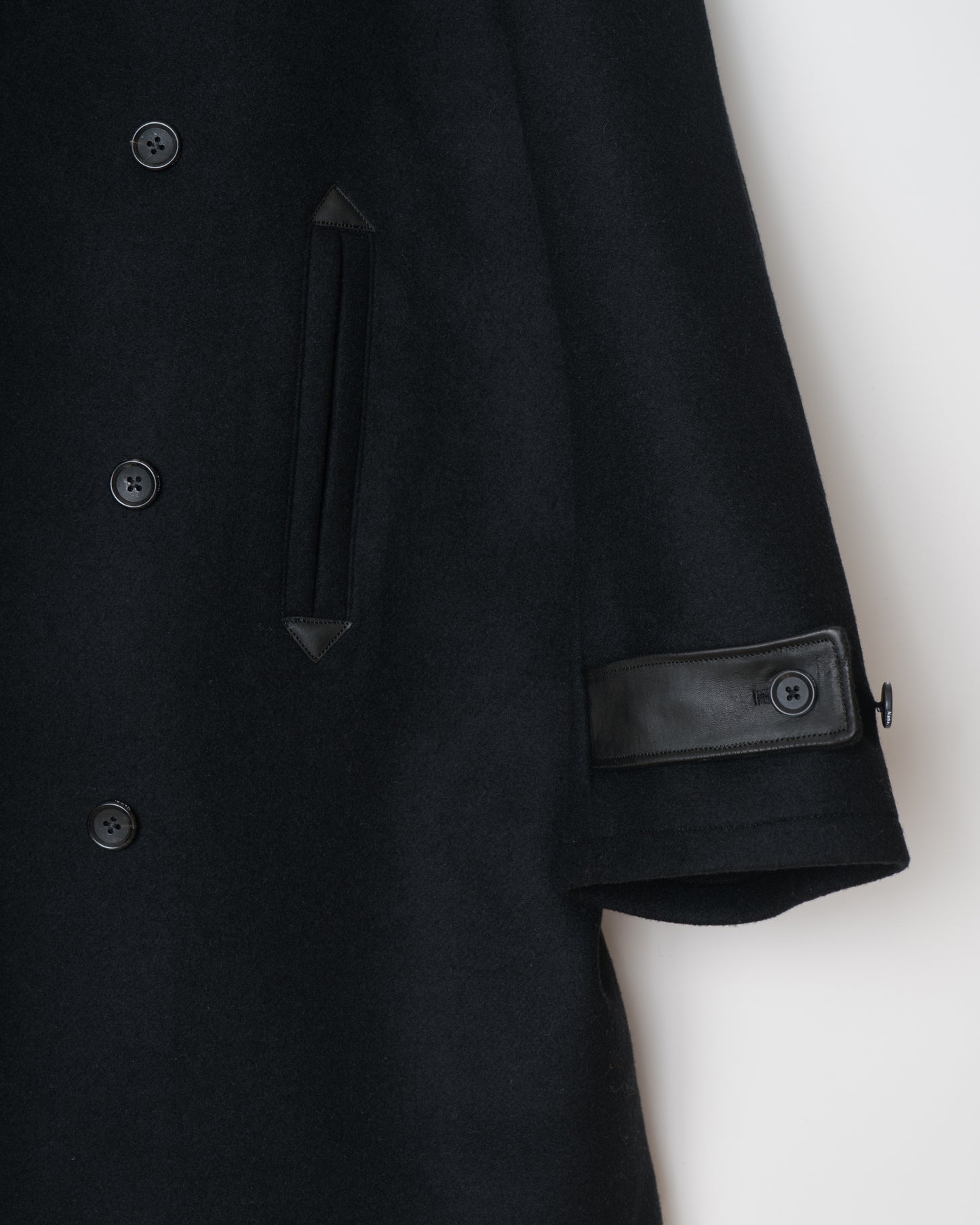 WOOL MELTON SWITCHING PEA COAT