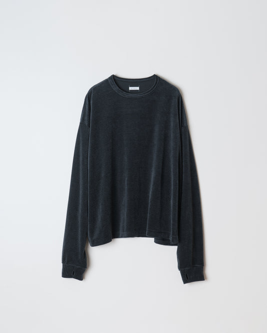 VELOUR BORDER LONG SLEEVE TEE