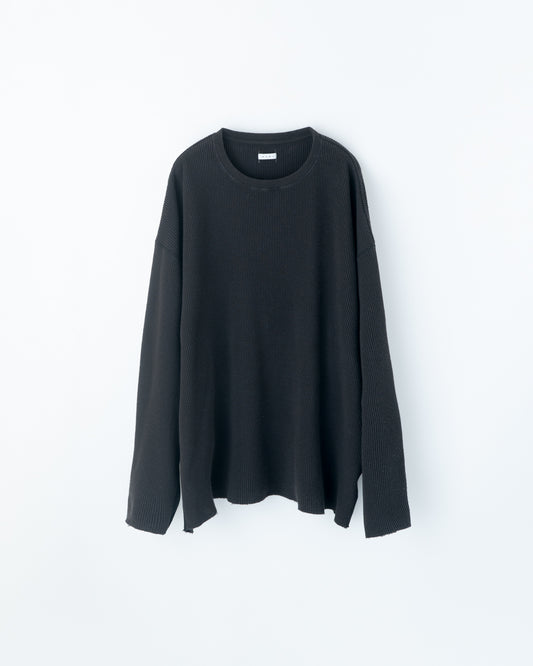 WAFFLE SIDE RIB LOOSE SLEEVE TEE