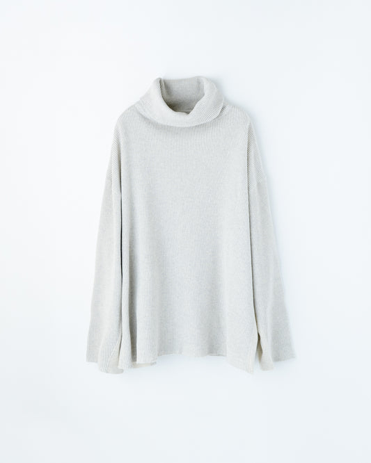 WAFFLE TURTLE NECK LOOSE SLEEVE TEE