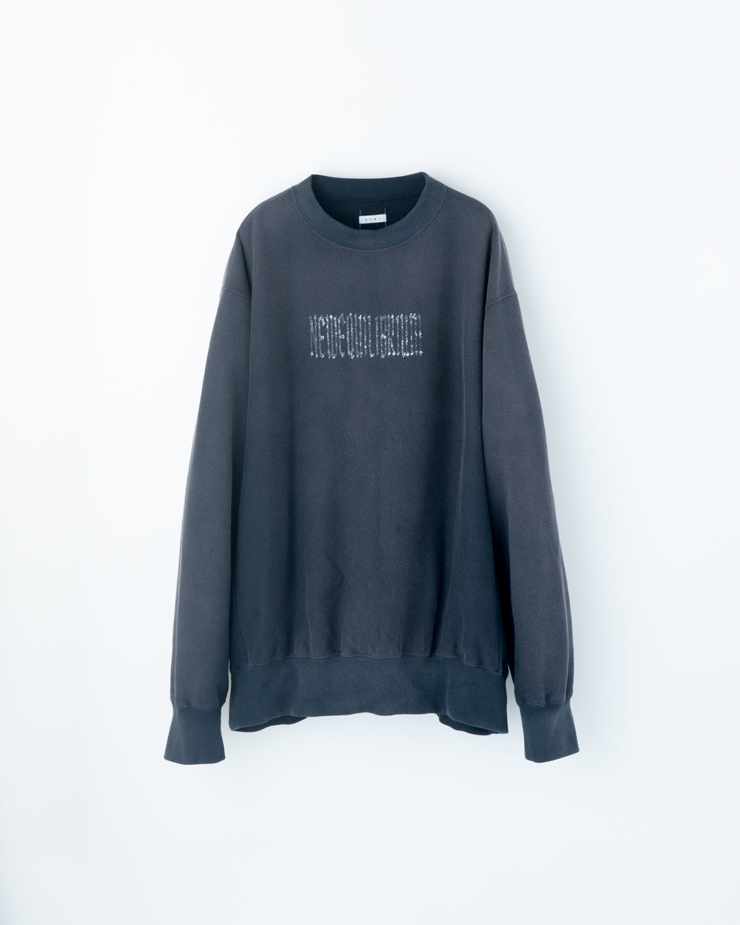 REVERSE SWEAT SHIRT : CRACK PRINT&FADED