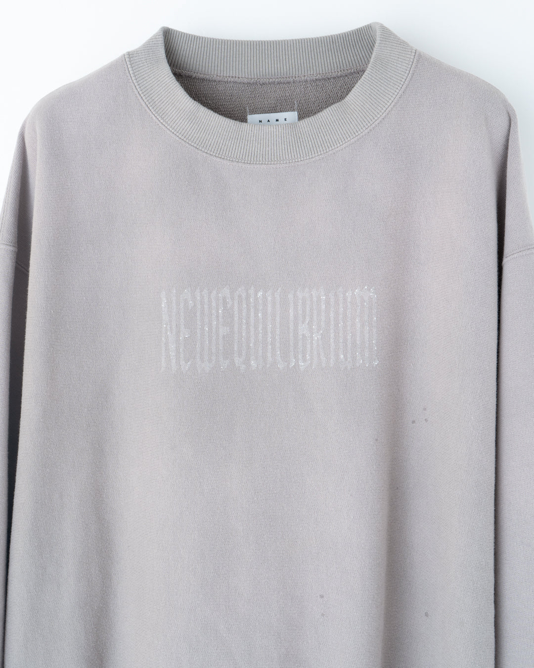 REVERSE SWEAT SHIRT : CRACK PRINT&FADED