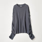 GATHERED LONG SLEEVE TEE : MUSLIN