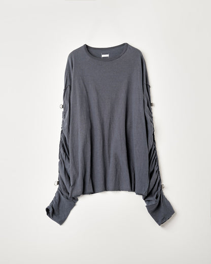GATHERED LONG SLEEVE TEE : MUSLIN