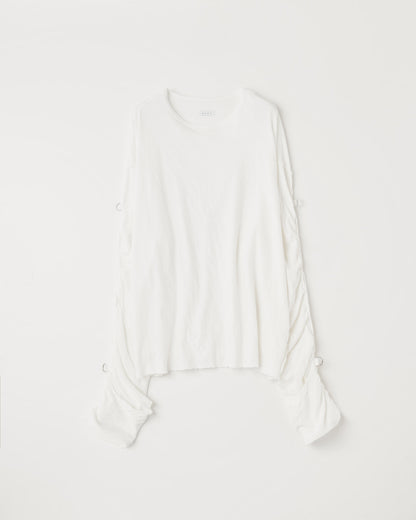 GATHERED LONG SLEEVE TEE : MUSLIN