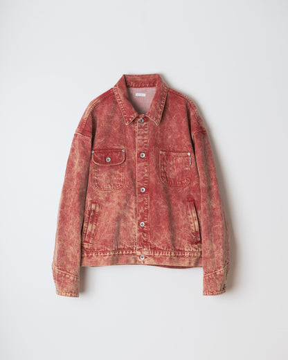 DAPPLE BLEACHED DENIM ENGINEER JACKET