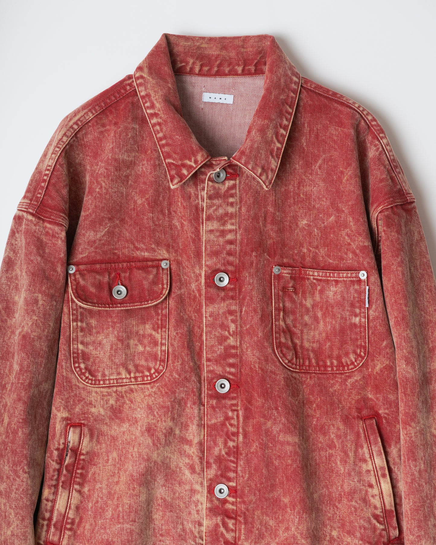 DAPPLE BLEACHED DENIM ENGINEER JACKET