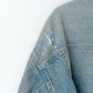 DENIM TRUCKER JACKET : RIPPED & FLANNEL LINED