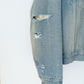 DENIM TRUCKER JACKET : RIPPED & FLANNEL LINED