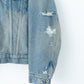 DENIM TRUCKER JACKET : RIPPED & FLANNEL LINED