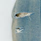 DENIM TRUCKER JACKET : RIPPED & FLANNEL LINED