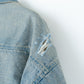 DENIM TRUCKER JACKET : RIPPED & FLANNEL LINED
