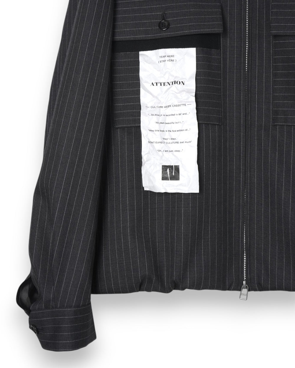 WOOL STRIPED SHORT BLOUSON