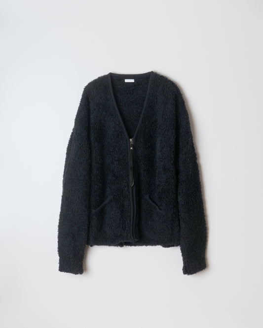 MALL YARN ZIP UP KNIT CARDIGAN