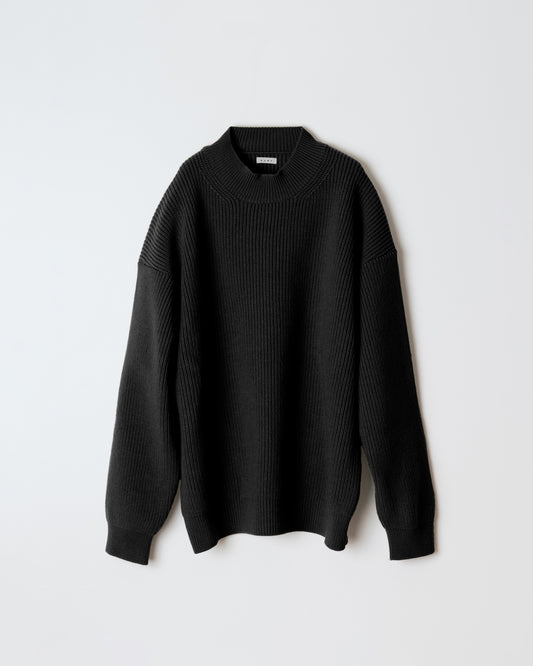 FRENCH WOOL MOCKNECK KNIT SWEATER