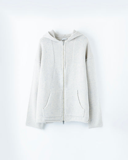ZIP UP KNIT HOODIE